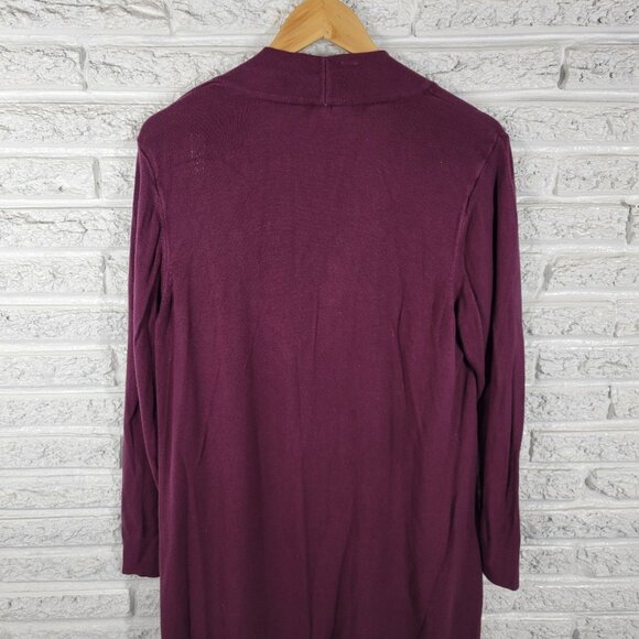 Chicos Womens Sweater 3 Standard XL Cardigan Open Burgundy Rayon Office BUR14E - Picture 6 of 10